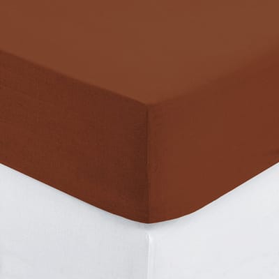 Atmosphera Hoeslaken katoen eenpersoons - 90x190cm - Terracotta