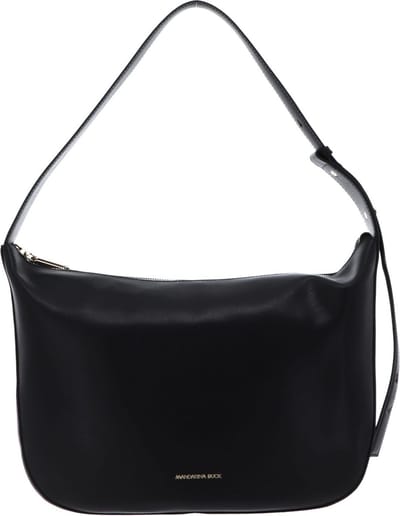 MANDARINA DUCK Leren Schoudertas Luna Hobo Black Zwart