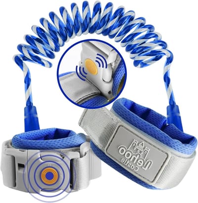Veiligheidsriem voor Kinderen met Inductieslot - Antislip Kinderharnas met Leash tegen Verlies, Donkerblauw
