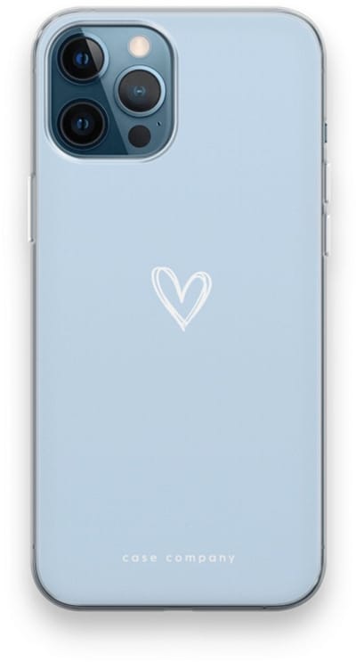 Case Company® - Hoesje geschikt voor iPhone 12 Pro hoesje - Klein Hart Blauw - Soft Cover Telefoonhoesje - Bescherming aan alle Kanten en Schermrand