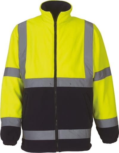 Yoko Signalisatie zwaar fleece jack YHVK08 - Hi Vis Yellow / Navy - S