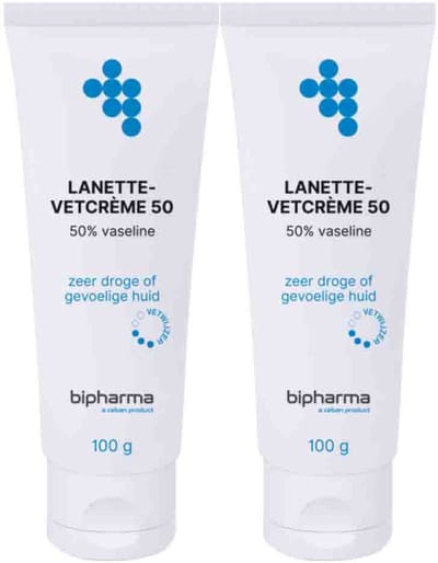 Bipharma Lanette Vetcreme 50% - 2 x 100 gr - Voordeelverpakking