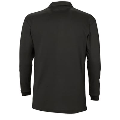 SOLS Heren-Winter II Poloshirt met lange mouwen van Piqué katoen (Zwart)