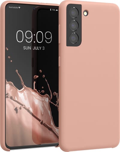 kwmobile telefoonhoesje geschikt voor Samsung Galaxy S21 - Hoesje met siliconen coating - Smartphone case in terracotta