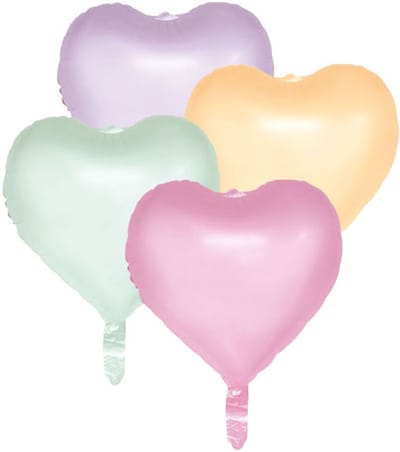 Folieballonnen 18 Inch Watercolors Hearts - 4st.