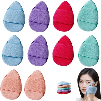 Set van 10 - Gigantische gezichtsreinigingsspons - Reinigingspad - Gezichtsreinigingsspons - Rood, Oranje, Groen, Paars, Blauw - 10*15 cm - Herbruikbaar - Wasbaar - Zacht en comfortabel - Geschikt voor dagelijkse gezichtsreiniging