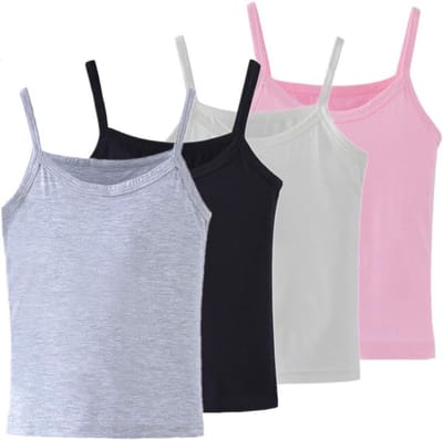 Comfortabele en ademende tanktops voor meisjes van 2-8 jaar, 4-delige set met zachte bodices