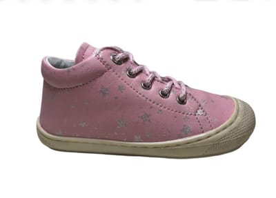Naturino veters zilveren sterren lederen schoenen Cocoon Roze mt 24