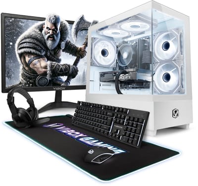 Vibox Gaming PC Set - Ryzen 5 5500 - RTX 5060 - 16GB RAM - 1TB SSD - Windows 11 - WiFi 6 + Bluetooth 5.4 - 23" Monitor + Accessoires