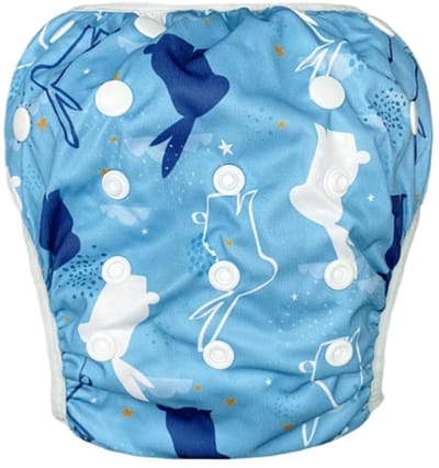 zwemluier baby's verstelbaar vanaf 6 maanden 5 kg tot ongeveer 15 kg (print licht blauw konijn)