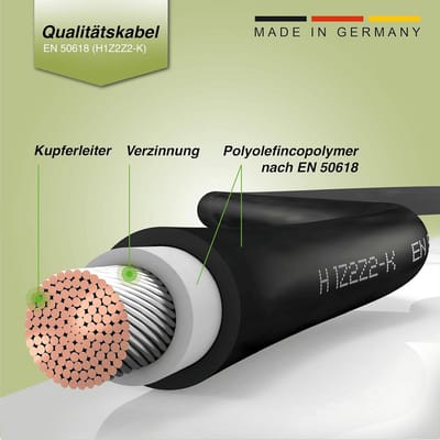 Koppelkabel Zwart/Rood 20 Meter 4mm² voor Zonnesystemen en Laadregelaars