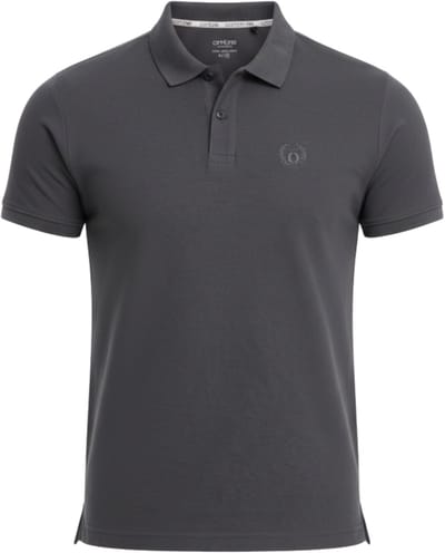 OMBRE Polo - Regular Fit - Katoen - Korte Mouw Donkergrijs S