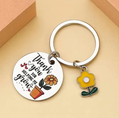 Sleutelhanger juf of meester | bedankje juf, meester | kado juffendag, afscheid | Thank you for helping me grow.