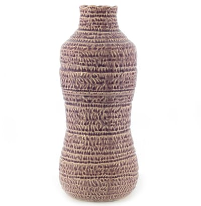 HomeBound by KY | Aardewerk vaas curve paars | bloemenvaas | 18x18x42cm