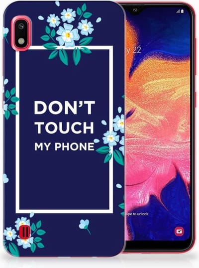 Samsung Galaxy A10 Silicone-hoesje Flowers Blue DTMP