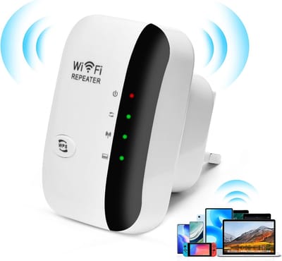 WLAN Repeater Wifi Versterker tot 300 Mbit/s - Eenvoudige installatie en volledige dekking tot 200 m²