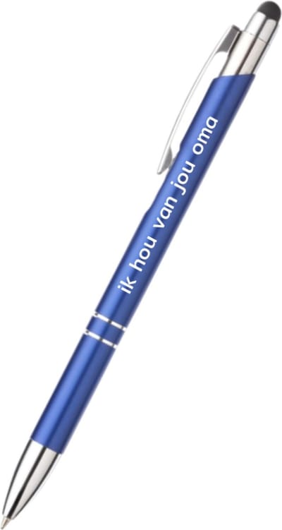 Akyol - ik hou van jou oma pen - blauw - gegraveerd - Pennen oma - familie - pen met tekst cadeau - oma cadeautje - verjaardag cadeau - bedankje - familie cadeau - met soft touch