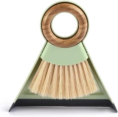 Reinigingsset Kleine Bezem - Stoffer en Blik - Bureau Schoonmaken - Compact Haakontwerp - 1 stuk - Kleurrijk