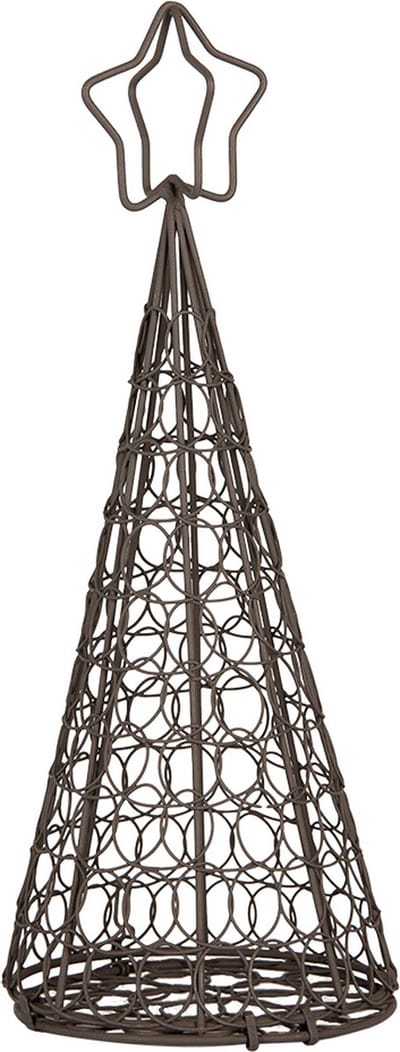 Clayre & Eef Decoratie Kerstboom Ø 13x32 cm Bruin Metaal