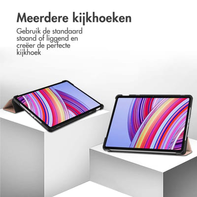 imoshion Tablet Hoes - Geschikt voor Xiaomi Redmi Pad Pro/POCO Pad - Trifold Bookcase - Rosé goud