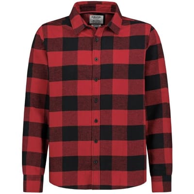 Sublevel Flanellen overhemd - FLANELL SHIRT - S tot XXL - voor Mannen - zwart-rood