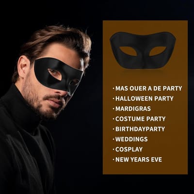 Zwart Venetiaans Masker voor Halloween en Carnaval - Elegante Maskerade Maskers voor Mannen en Vrouwen, Perfect voor Feestjes en Cosplay