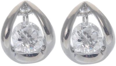 Behave - Oorbel steker zilverkleur kristal elegant druppelvorm 16mm