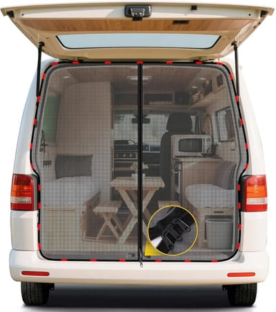 Muggennet auto achterdeur VW T5 T6 - magnetische rits - insectenbescherming - ideaal voor kamperen - ShopVlot