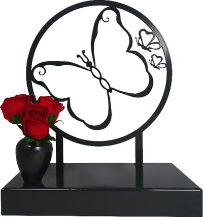 Urn groot - Vlinder - Geheel 2mm gecoat staal - Exclusief design - Inhoud 3Liter