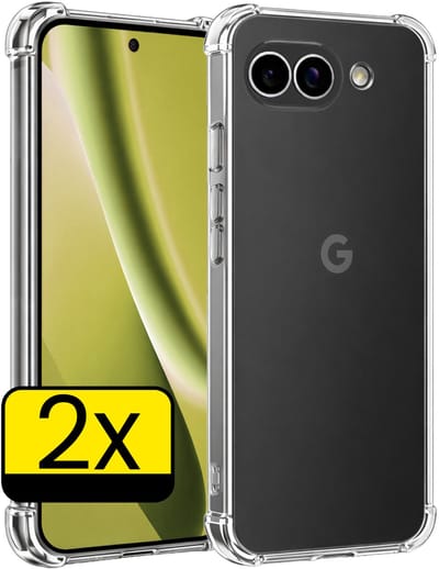 Hoesje - 2 Stuks - Geschikt voor Google Pixel 10a - Sterk & Shockproof - Siliconen Case - Back Cover - Telefoon Hoes Shock Proof - Telefoonhoesjes - Transparant