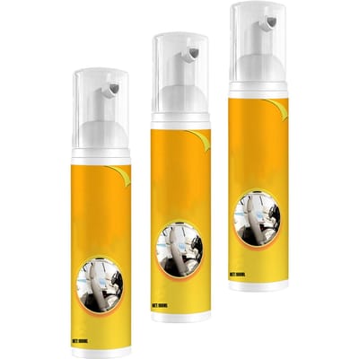 Lot de 3 mousses nettoyantes multifonctions pour intérieur de voiture, décontamination puissante, nettoyage en profondeur orange
