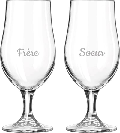 Bierglas op voet gegraveerd - 49cl - Frere & Soeur