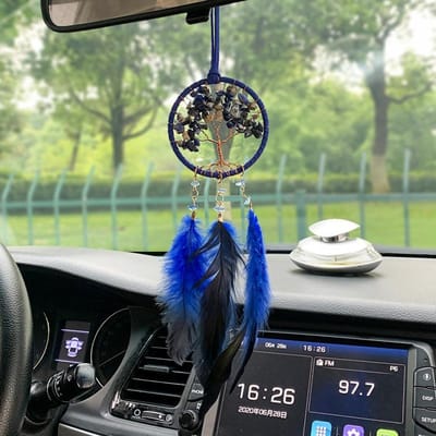 Levensboom Dromenvanger Auto Hangertje Kleine Veer Hanger Auto Decoratie Creatief Cadeau gray