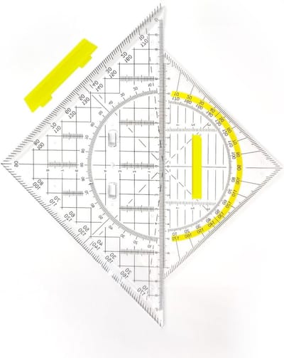 Set van 2 Geometrische Hoekmetingen met Afneembare Handgreep, 20 cm en 14 cm, Meten en Tekeningen
