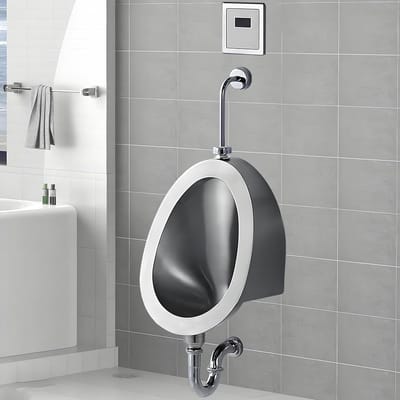 Automatisch Urinoir - Wandmodel Sensor - Ruimte Besparen - Slimme Waterbesparing - 37 cm Breed - Zilver