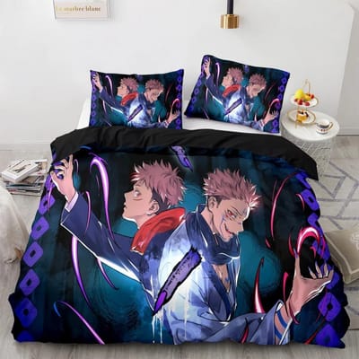 Jujutsu Kaisen beddengoedset voor tieners jongens volwassenen, Satoru Gojo beddengoedset, Anime Famous dekbedovertreksets Twin Queen King 155x220cm 3pcs