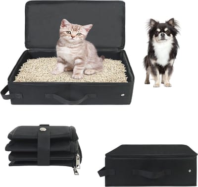 Opvouwbare Reiskattenbak met Deksel - Waterdichte Draagbare Kattentoilet voor Binnen en Buiten