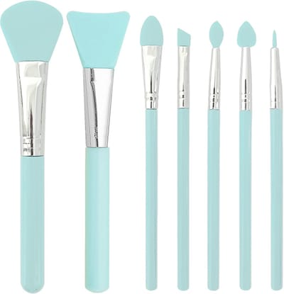 7 stuks Silicone Borstel Applicator Kit voor Cream Make-up Producten en UV Hars Epoxy Art Crafting, Groen