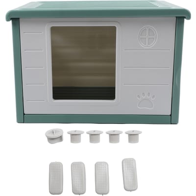 Maison pour animaux multifonctionnelle Résistance aux intempéries Toit plat Imperméable Respirante Maison pour chat pour 4 saisons