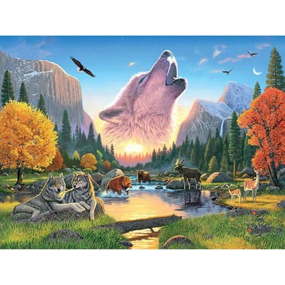 Diamond Painting Cross Stitch Diamond Mozaïek Wolven & Herten Pictogrammen Diamond Borduren Kerst Decor 20X30CM