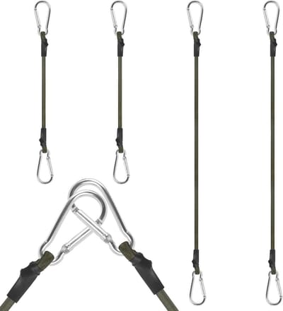 Multifunctionele Bungee Cord met 4 Carabiners, 30/60cm Lashing Strap voor Luggage, Canopies en Fietsen