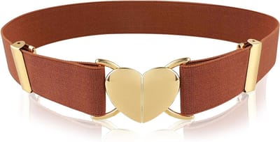 Verstelbare Woven Stretch Riem voor Meisjes met Hart Gesp - Modieuze Elastische Tailleband voor Dames
