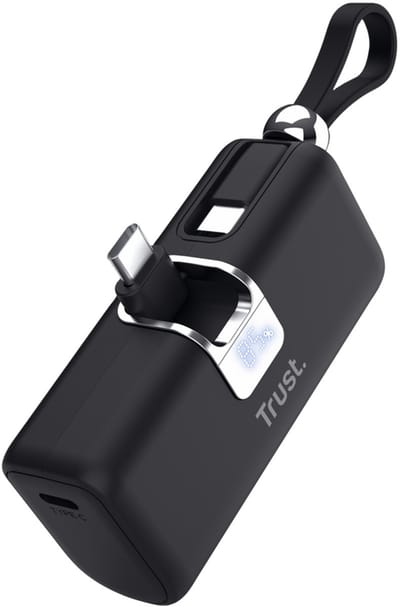Trust Pacto - Powerbank 5000 mAh - USB-C 20W Snelladen - Display - Compact - Zwart