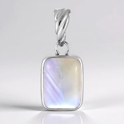 Cavill - Zilveren Hanger Geplatineerd 925 Sterling Zilver - 11 Karaat Boliviaanse Ametrien Baguette Cabochon - Modern & Stijlvol Sieraad