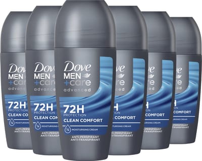 Dove Men+Care Advanced Anti-Transpirant Deodorant Roller - Clean Comfort - 6 x 50 ml - Voordeelverpakking