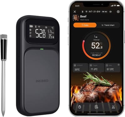 Inkbird Vleesthermometer Dual Mode Super WiFi en bluetooth & 5 Multi-Sensor Singel Probe Ultra 2026