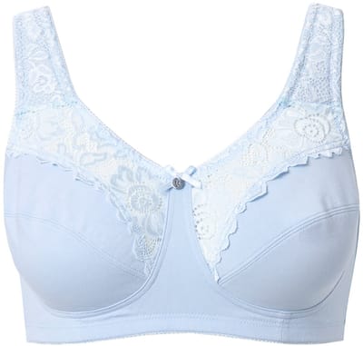 Ulla Popken - Dames - Kelly steun beha kant zonder beugel - Blauw - Maat 100F