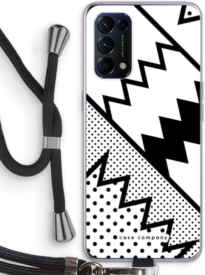 Case Company® - Hoesje met koord geschikt voor Oppo Find X3 Lite hoesje met Koord - Pop Art #5 - Telefoonhoesje met Zwart Koord - Bescherming aan alle Kanten en Over de Schermrand