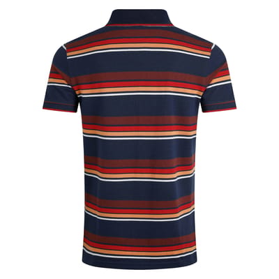 Weird Fish Heren Sunbury Stripe Organic Cotton Polo Shirt (Donkerblauw)