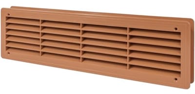 Deurventilatierooster 46 x 13,5 cm - Ventilatie voor Badkamer, Kast, en Garage in Bruin